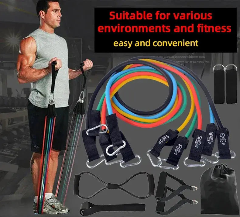 Versatile 12 Piece Resistance Bands Set for Home Fitness