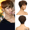 Highlighted Pixie Cut Brazilian Hair Wig Stylish Easy Wear