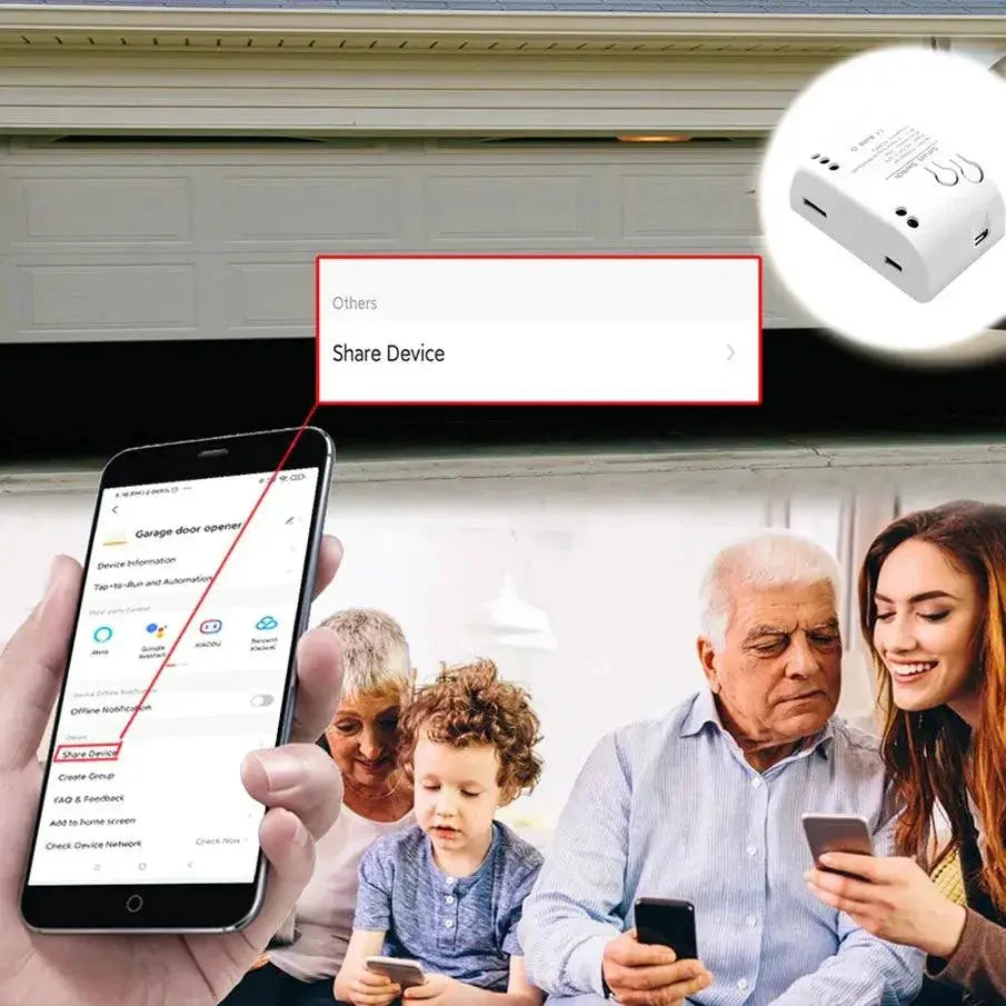 WiFi Smart Garage Door Opener With Remote Control Features