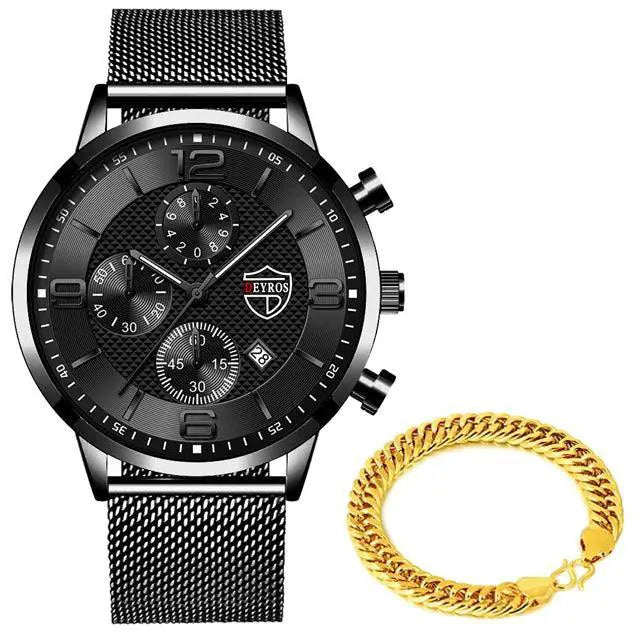 Elegant Mesh Steel Watch for Gentlemen — product view 11