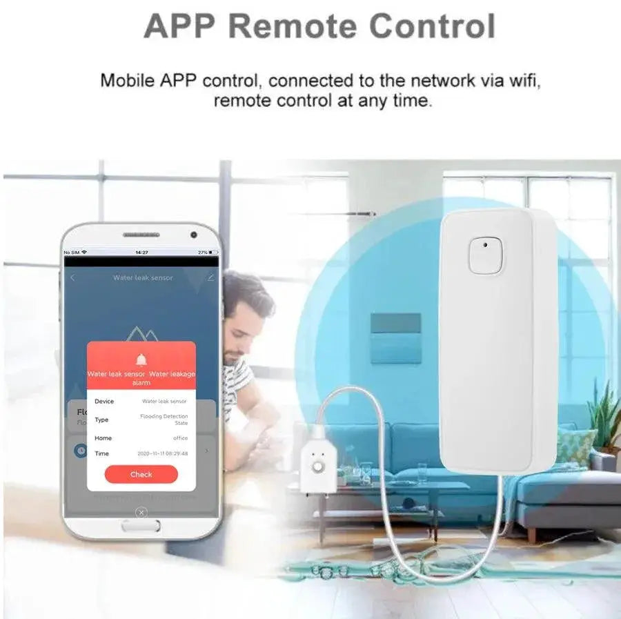 Smart Water Overflow Sensor WiFi Leak Detector Alarm System