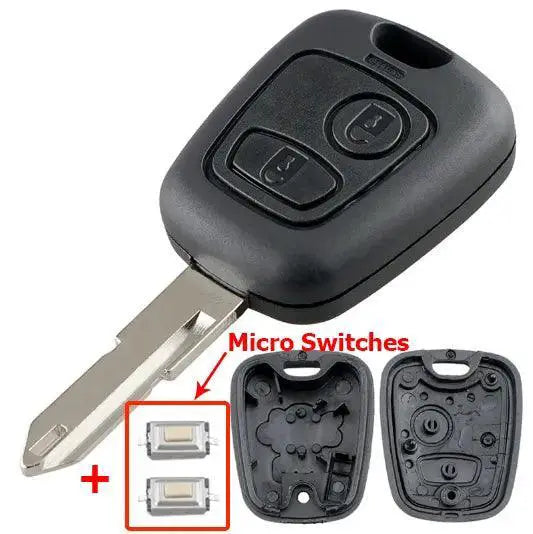 Peugeot Key Shell Cover With Blade Micro Switches Case