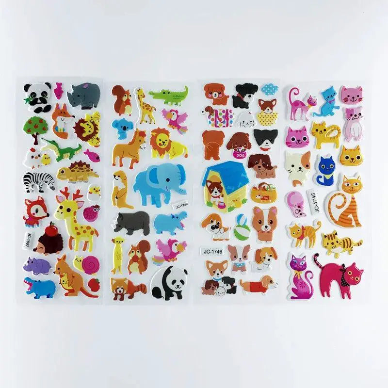 Cartoon Zoo Animals Sticker Set Waterproof Reusable Kids