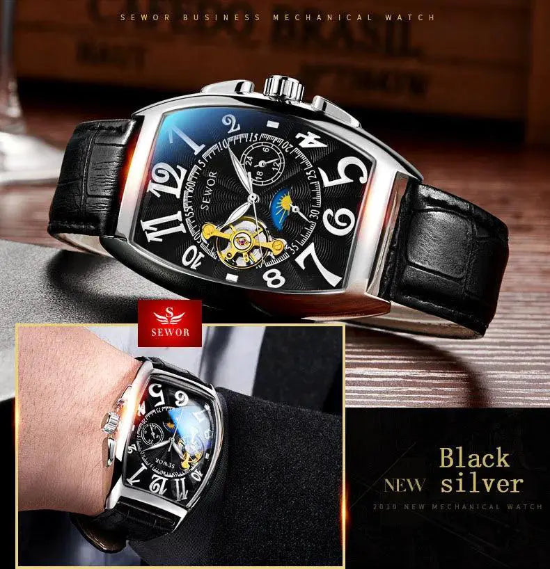 Gold Tourbillon Moon Phase Luxury Automatic Watch For Men