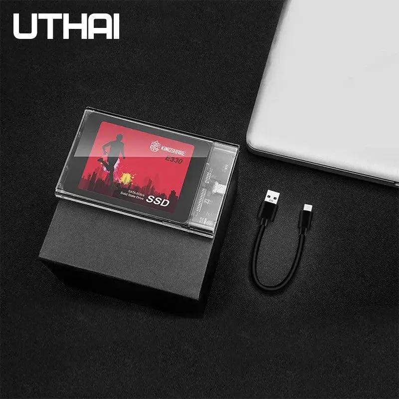 UTHAI Transparent Portable HDD Enclosure For Data Transfer