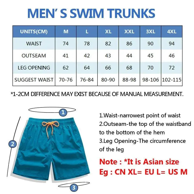 Men's Swim Shorts Board Shorts Trunks Quick Dry Nylon