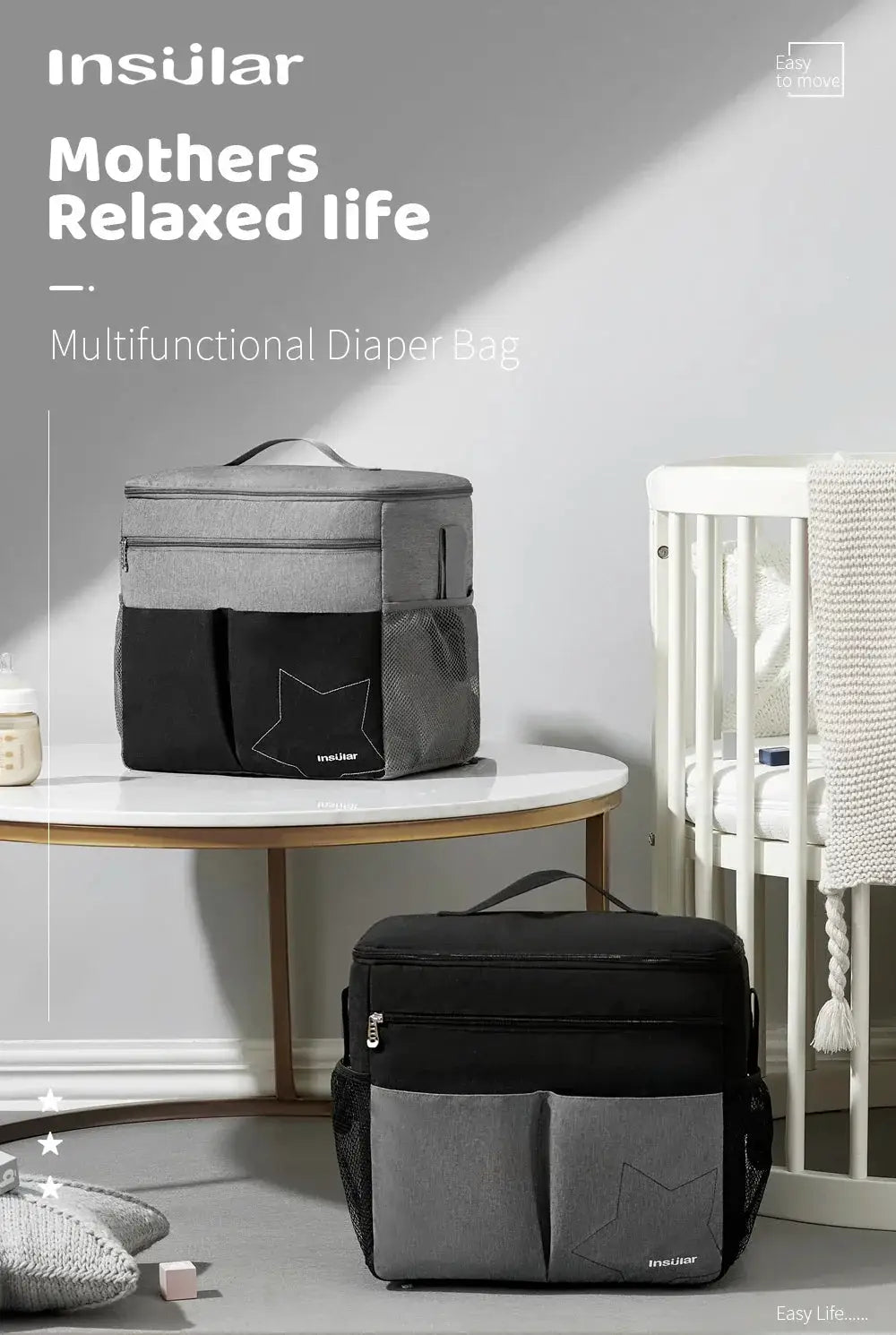 Insular Mommy Diaper Bags Large Capacity Travel Backpacks