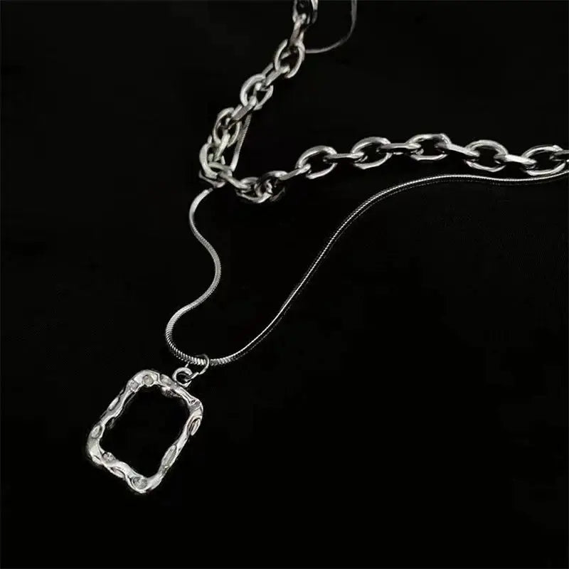 Unisex Multilayer Hip Hop Long Chain Necklace Jewelry