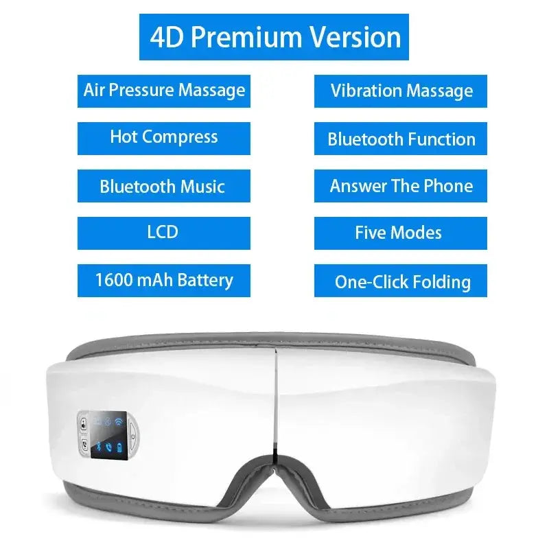 Eye Massager 4D Smart Airbag Glasses With Vibration And Heat