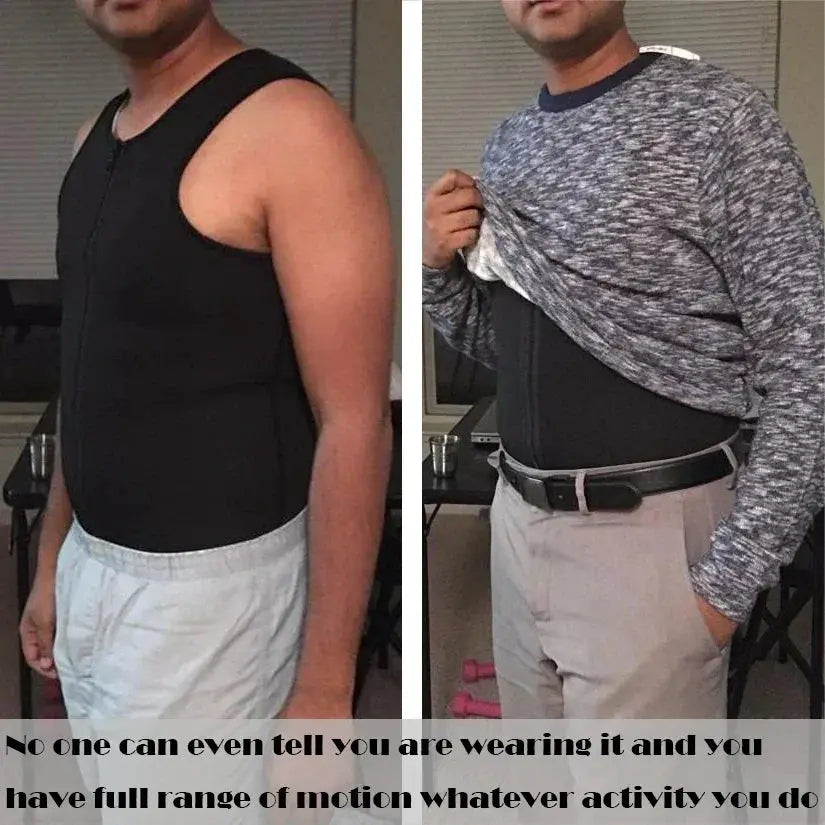 Mens Slimming Waist Trainer Vest Sauna Effect Shapewear