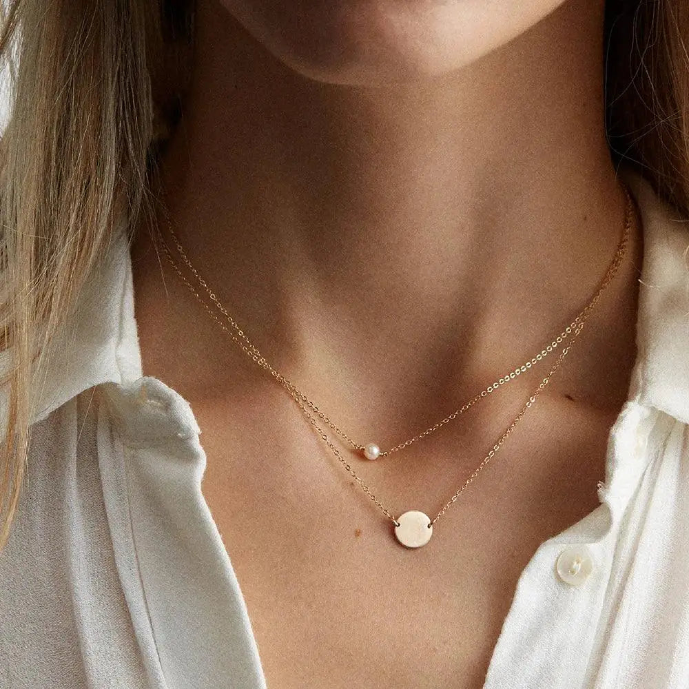 Stainless Steel Choker Imitated Pearl Necklaces Collection