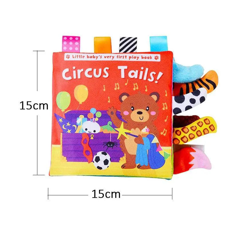 Baby Cloth Book Interactive Educational Animal Tail Toy