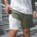 Summer Running Shorts Men 2 in 1 Quick Dry Gym Shorts