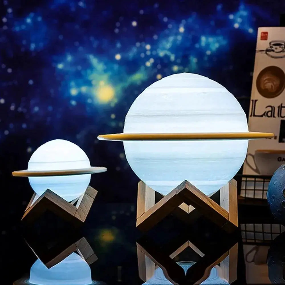 3D Printed Saturn LED Night Light Touch With Remote Control