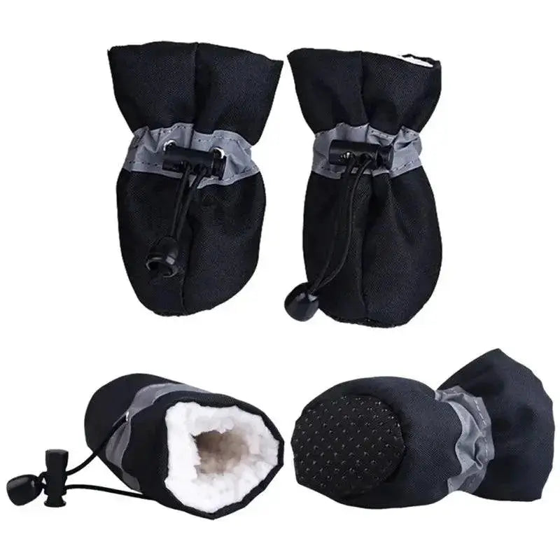 Waterproof Pet Boots for Outdoor Use — black