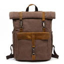 Vintage Canvas Leather Laptop Backpack