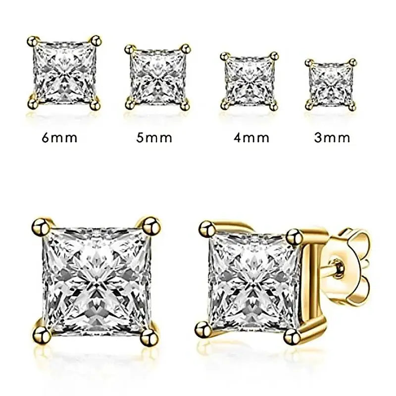 925 Sterling Silver Stud Earrings For Women Diamond Jewelry