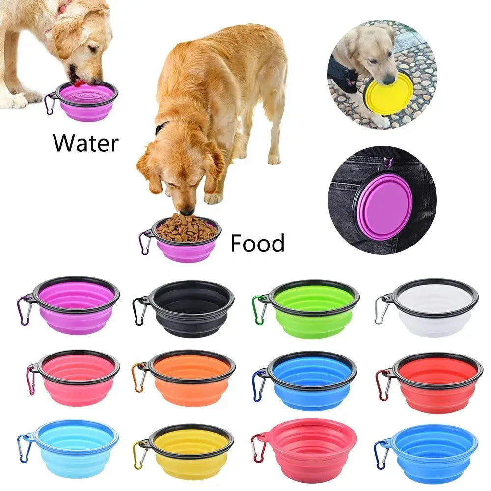 Silicone Foldable Pet Bowl Portable Travel For Cats And Dogs