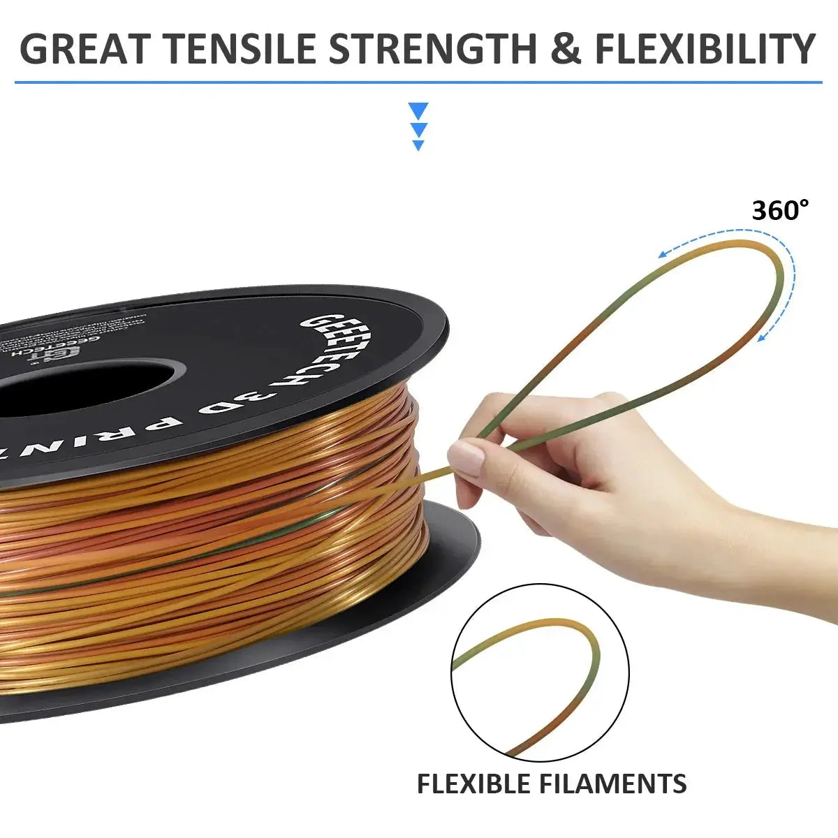 Geeetech Silk PLA Filament 1kg 1.75mm Bubble Free Finish