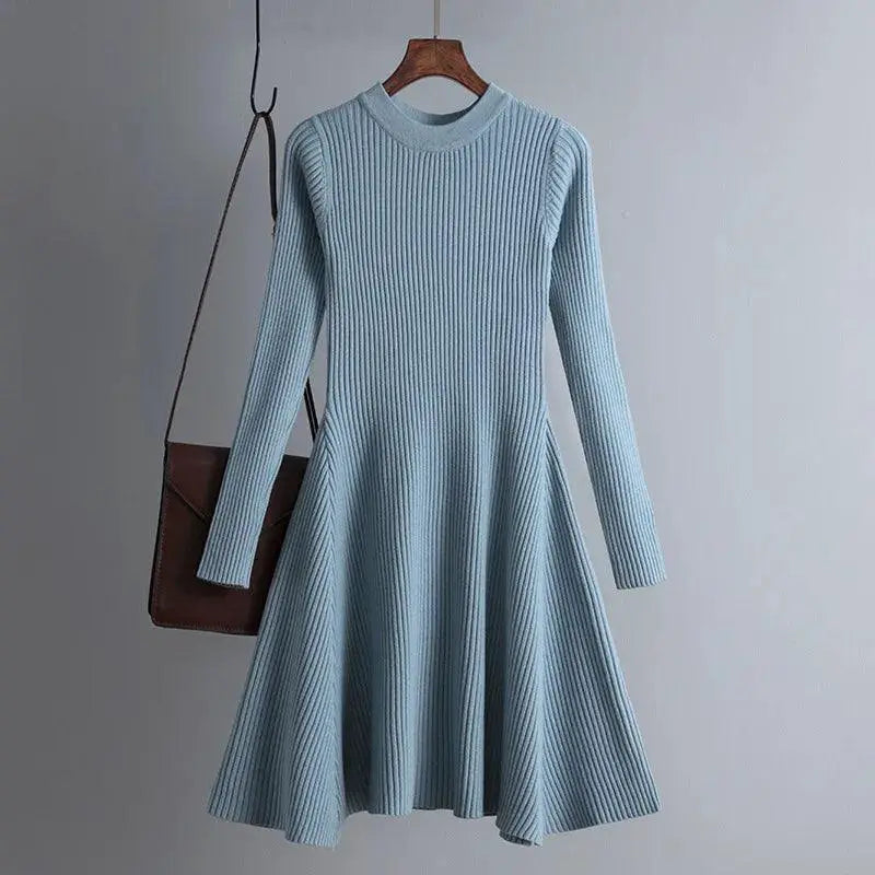 Knit Elegance Sweater Dress Chic A Line Style For Women