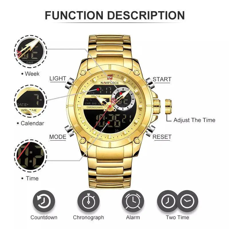 Naviforce Stylish Quartz Men Sports Watch Luxury Timepiece