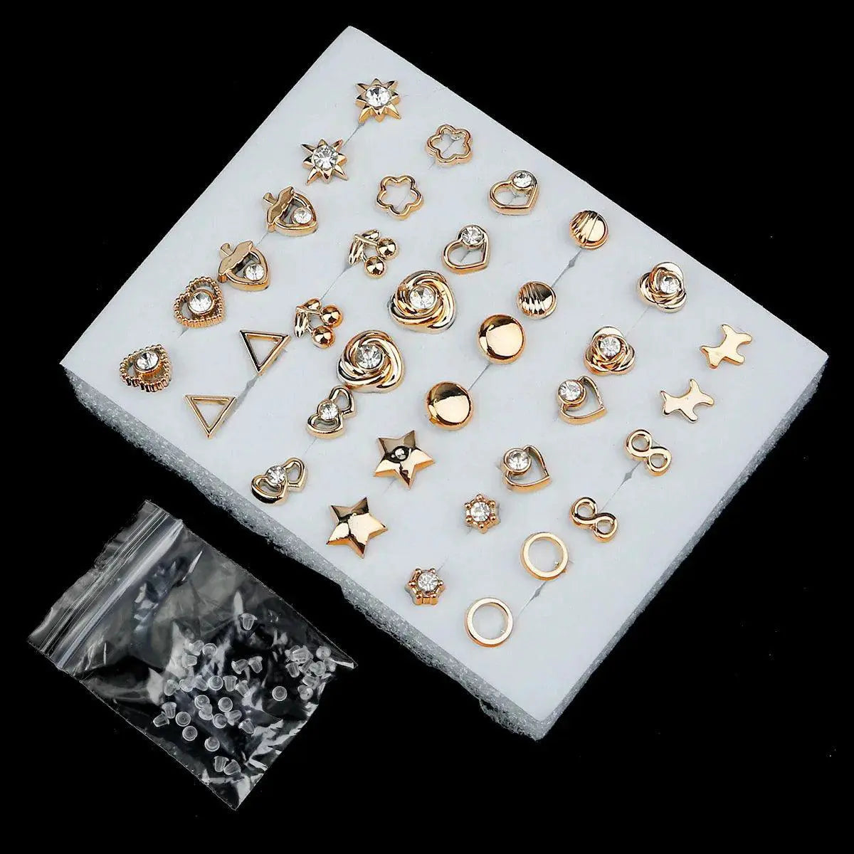 Acrylic Crystal Stud Earrings Set for Fashionable Women