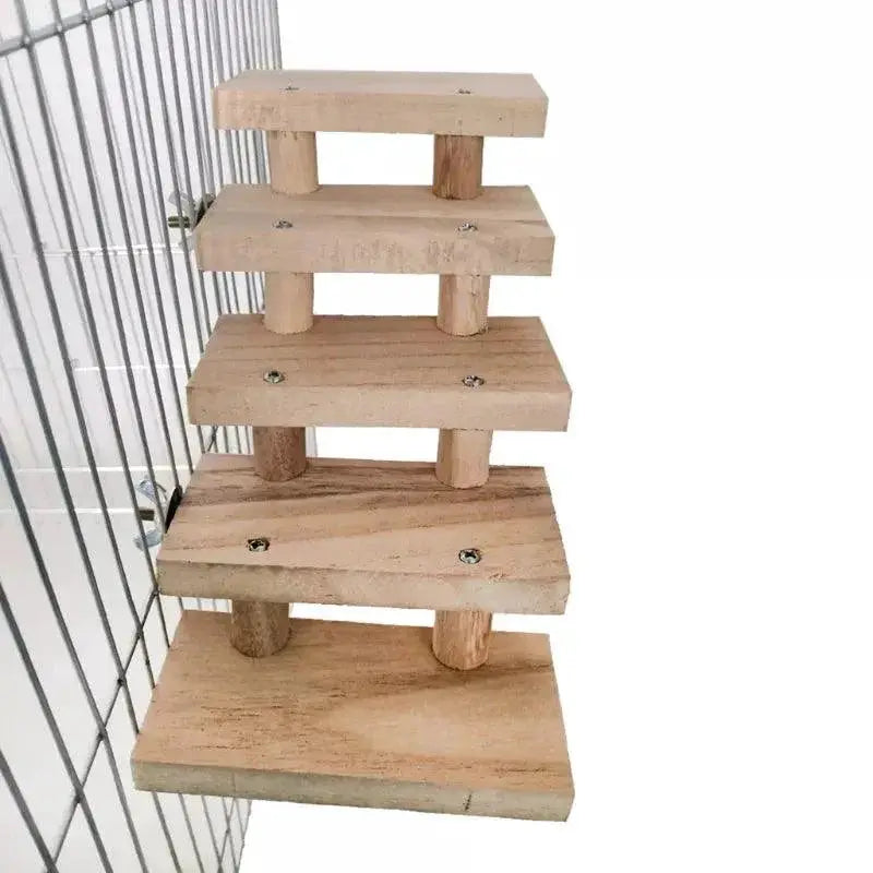 Hamster Wooden Ladder Bird Parrot Climbing Cage Accessory