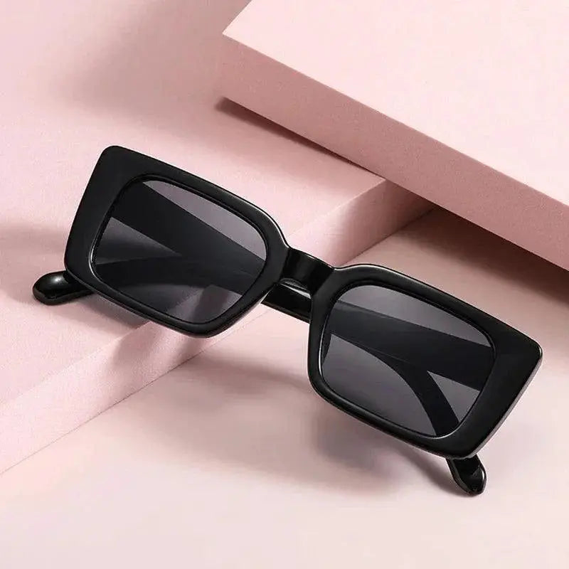 UV400 Retro Leopard Rectangle Sunglasses Unisex Fashion
