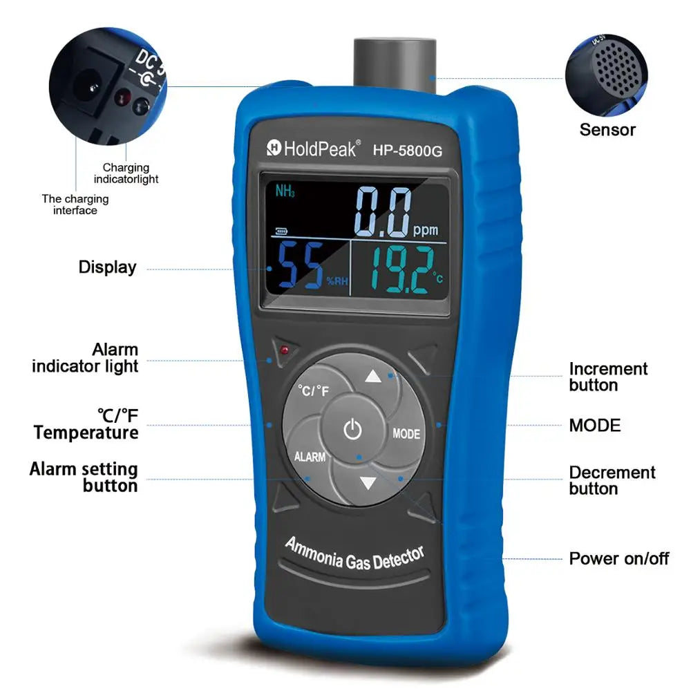HOLDPEAK Ammonia Gas Detector Tester Monitor,Particle Detector — product view 4