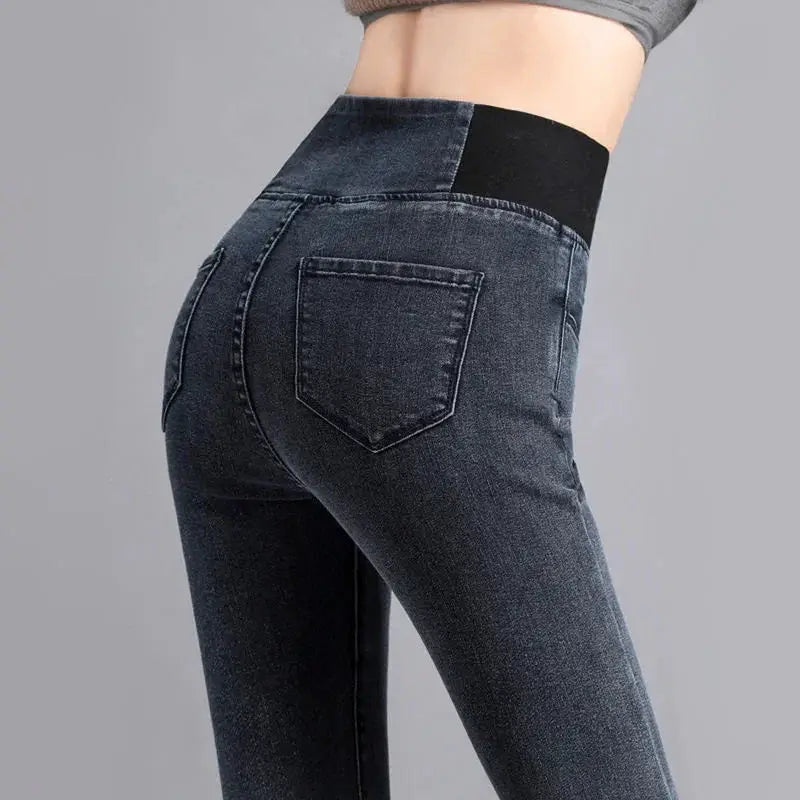 Oversize Jeans 26 38 Slim Denim Pants Womens High Waist