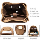 Vintage Canvas Backpack 20L Anti Theft