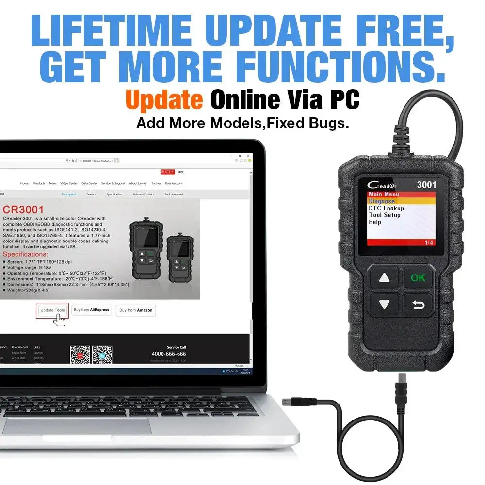 Launch X431 CR3001 OBD2 Scanner for Car Diagnostics