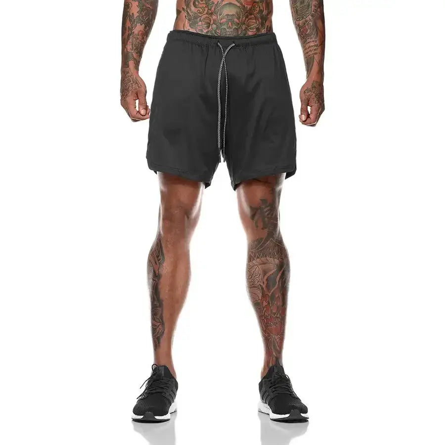 Summer Running Shorts Men 2 In 1 Quick Dry Gym Shorts