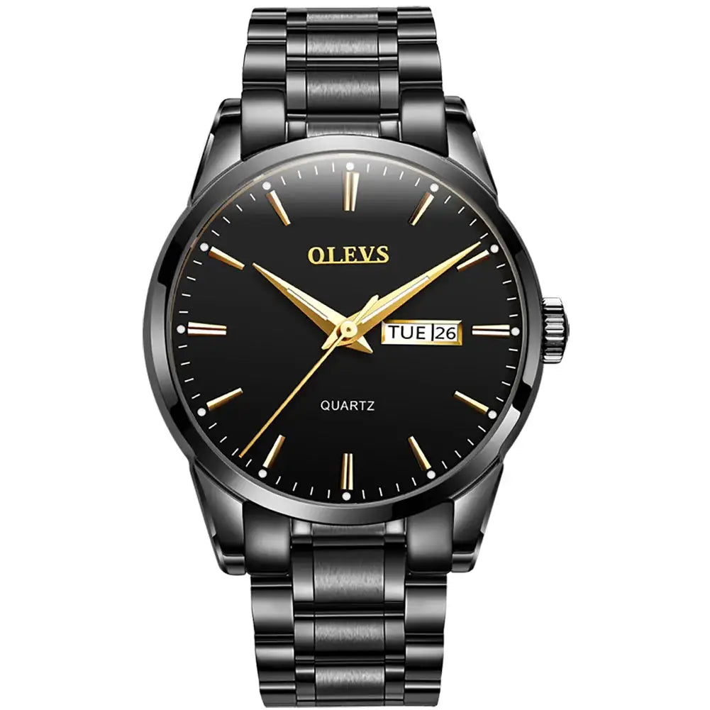 OLEVS Men Watches Waterproof Stainless Steel Quartz Male Wristwatch Men Gold Watch Fashion Luminous Luxury Watches For Men