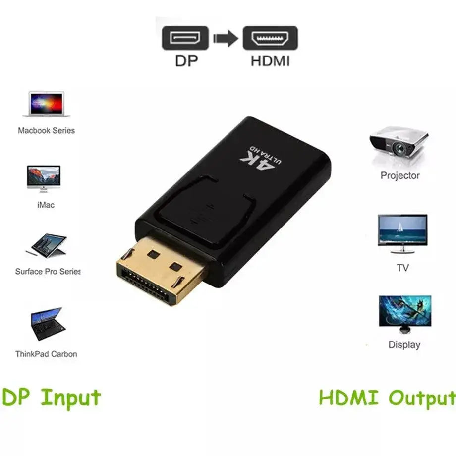 Enhanced 4K DisplayPort To HDMI Adapter Plug And Play