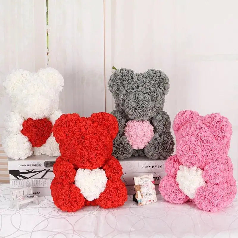 3cm Foam Rose Teddy Bear Flowers For DIY Wedding Decor