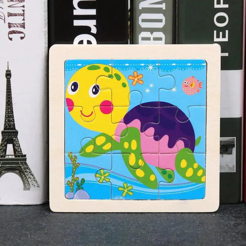 Kids Cartoon Animal Traffic Wooden Educational Puzzle Set