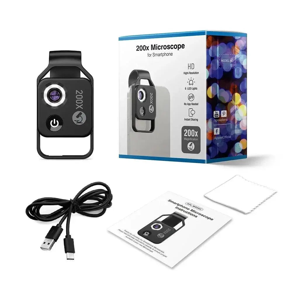 Smartphone Microscope Lens With LED Light High Resolution
