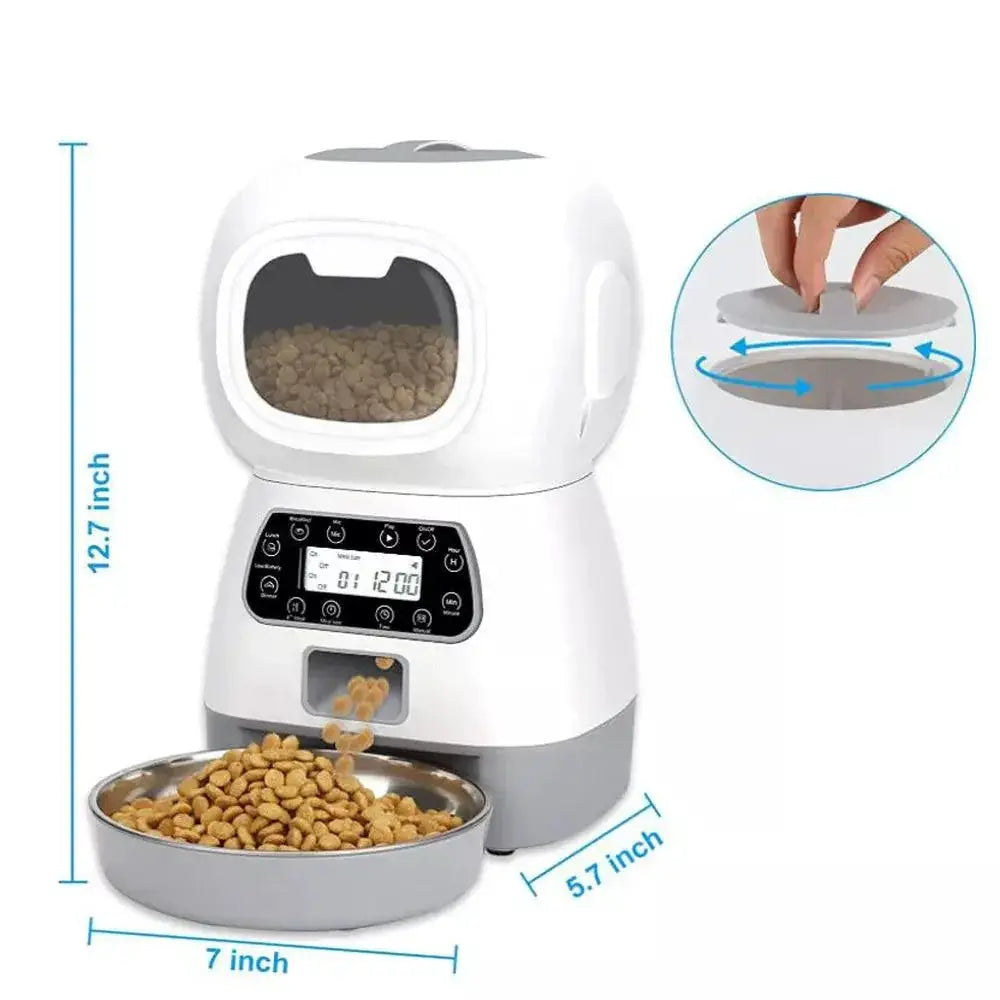 Automatic Pet Feeder Smart Food Dispenser Stainless Bowl