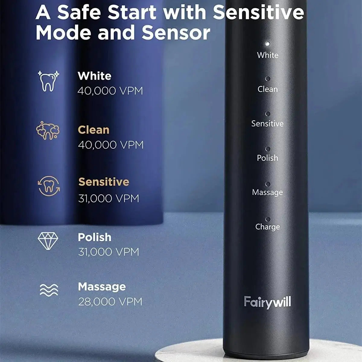 Fairywill P80 Sonic Electric Toothbrush With Pressure Sensor