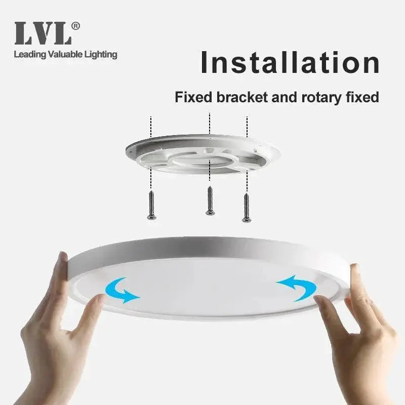 Golden Wood Grain LED Ceiling Light Modern Illumination