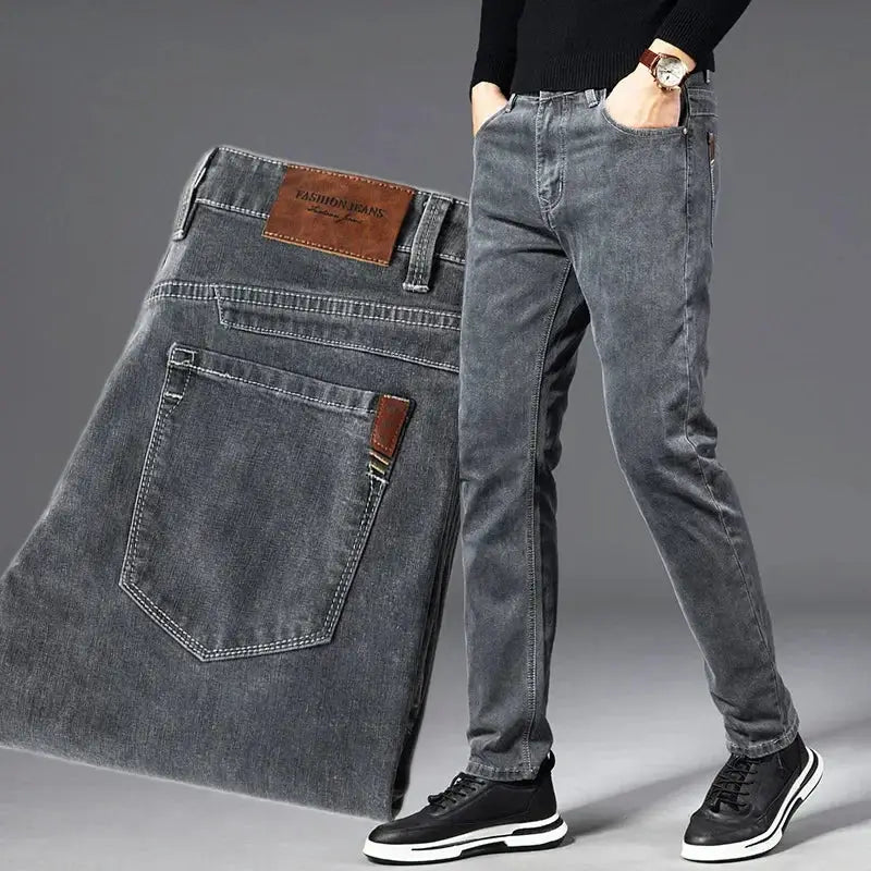 ICPANS Autumn Denim Jeans Men Straight Stretch Regular