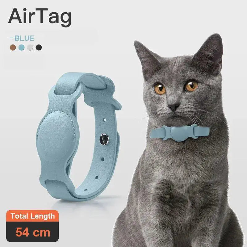 Premium Leather Pet Collar With Apple AirTag Tracker