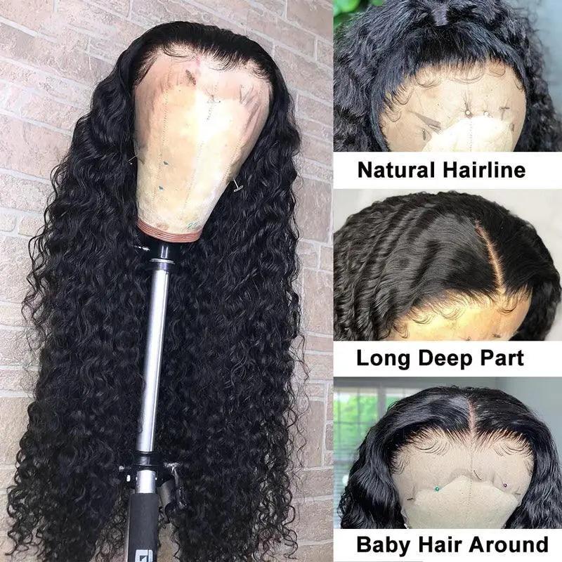 30-40 Inch Deep Wave Curly Lace Front Wig HD Lace Hair