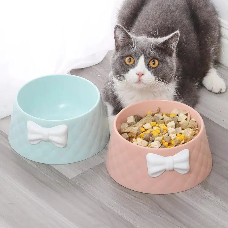 Elegant Bowknot Pet Feeding Bowl For Dogs And Cats
