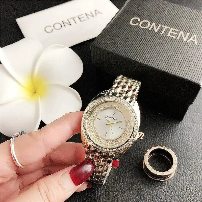 Luxury Gold Rhinestone Womens Watch Timeless Elegance