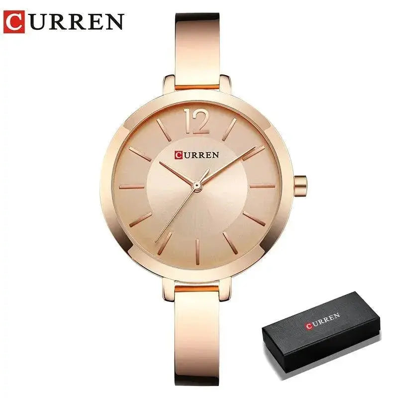 Romantic Gold Quartz Womens Watch For Fashionistas Style