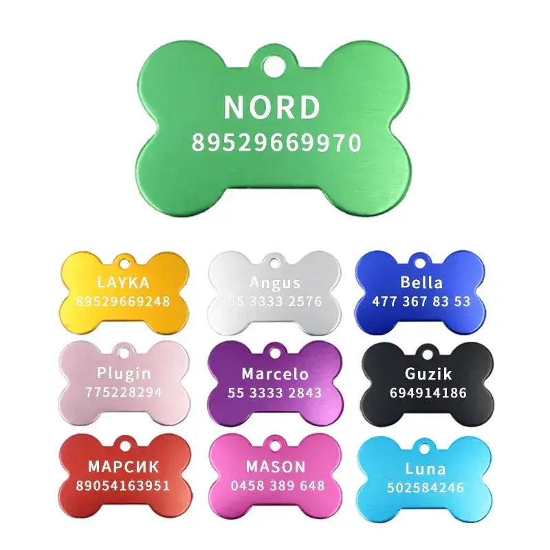 Personalized Engraved Pet ID Tags for Dogs and Cats Set