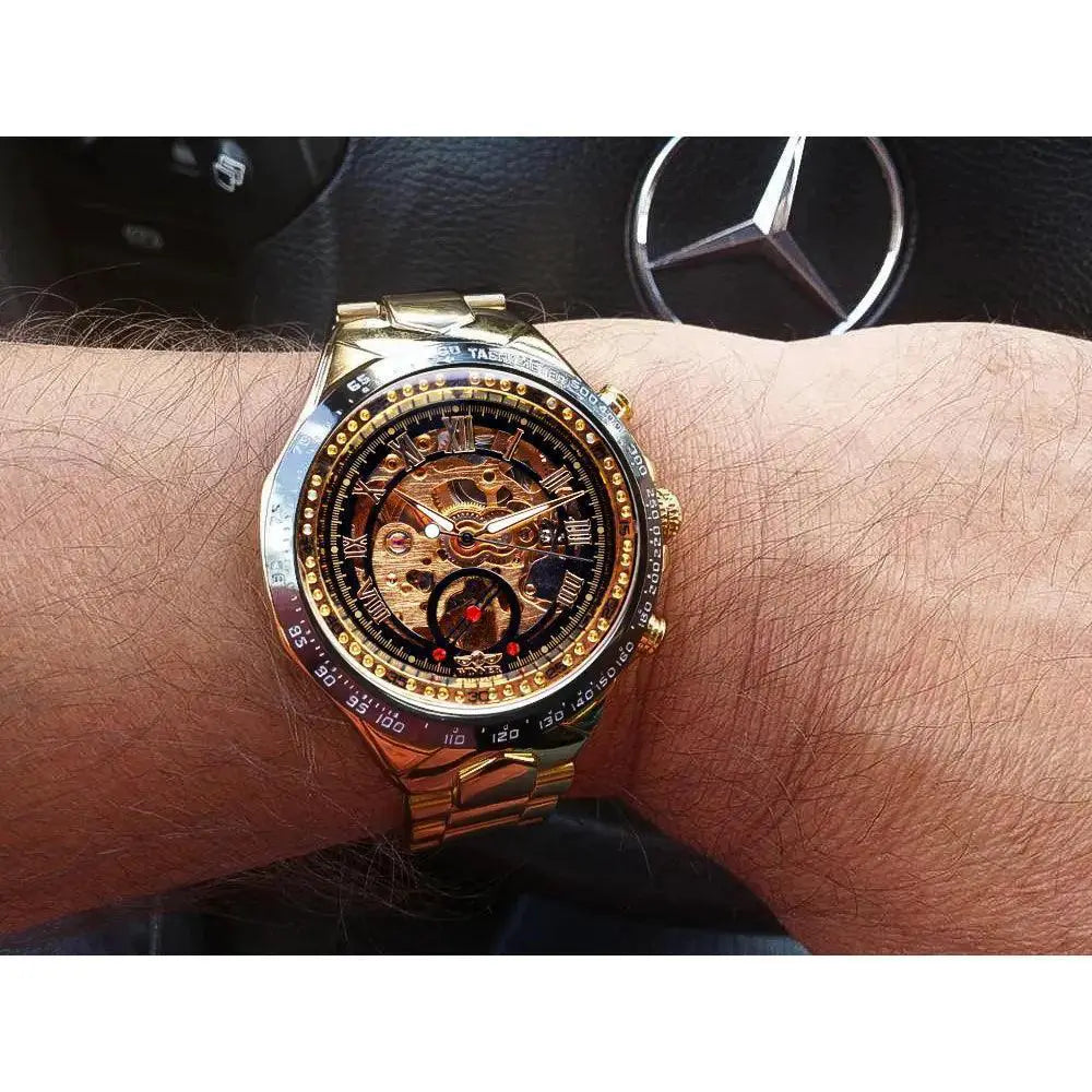 Luxury Skeleton Dial Sport Watch Self Winding Movement