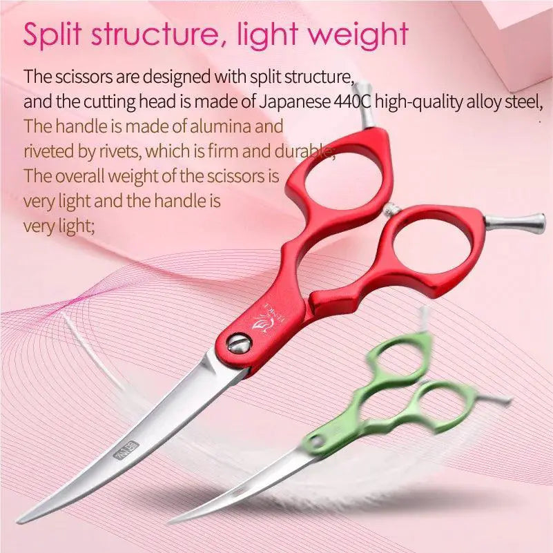 Fenice Curved Grooming Scissors for Dogs and Cats Precision